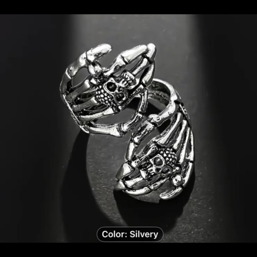 New! Gothic Punk Style Unisex Zinc Alloy Cut-Out Ring. One Size Fits All.